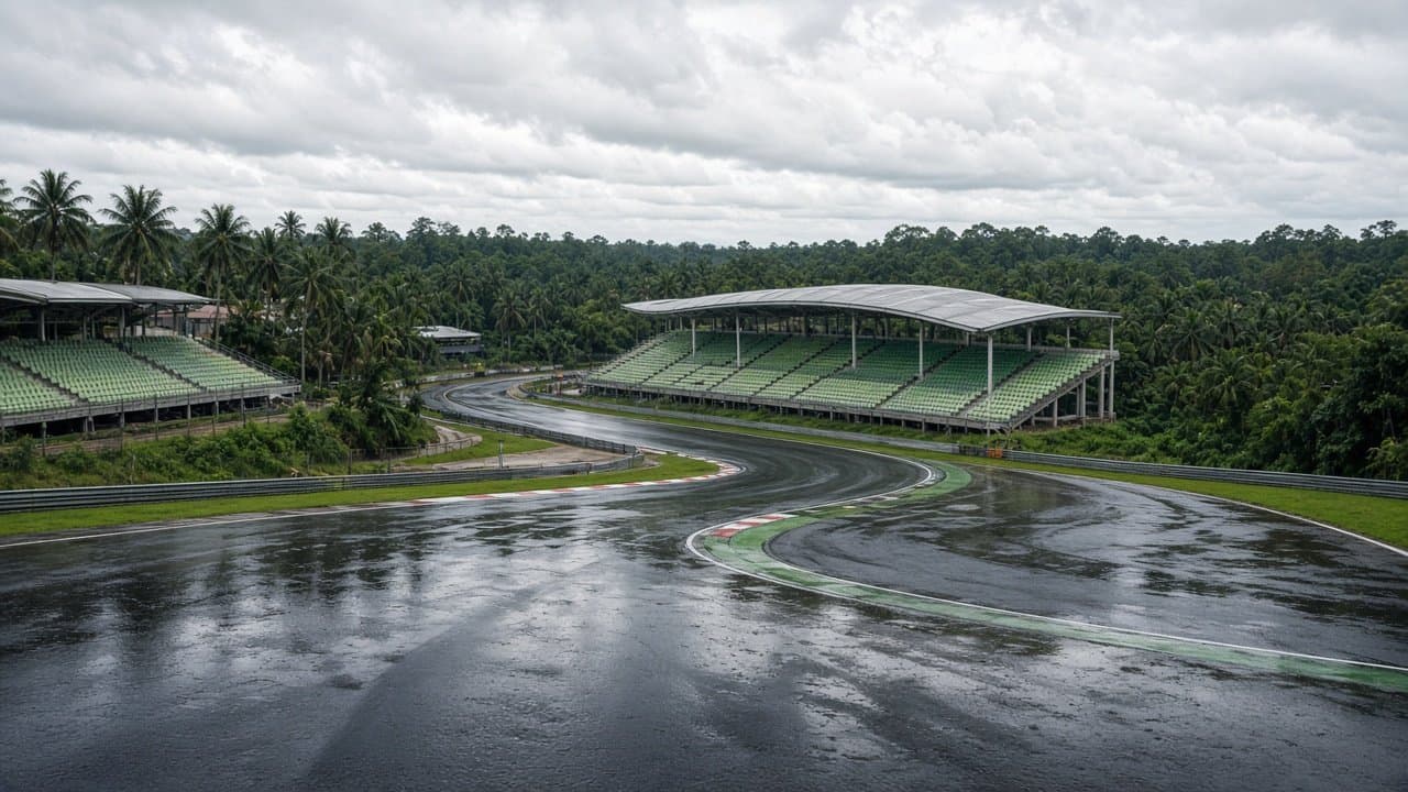 Sepang suspendió la salida: lluvia, formación caótica y el software de Hamilton